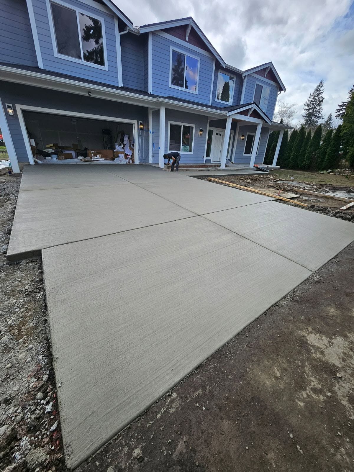Completed driveway and entry stair project — South King County