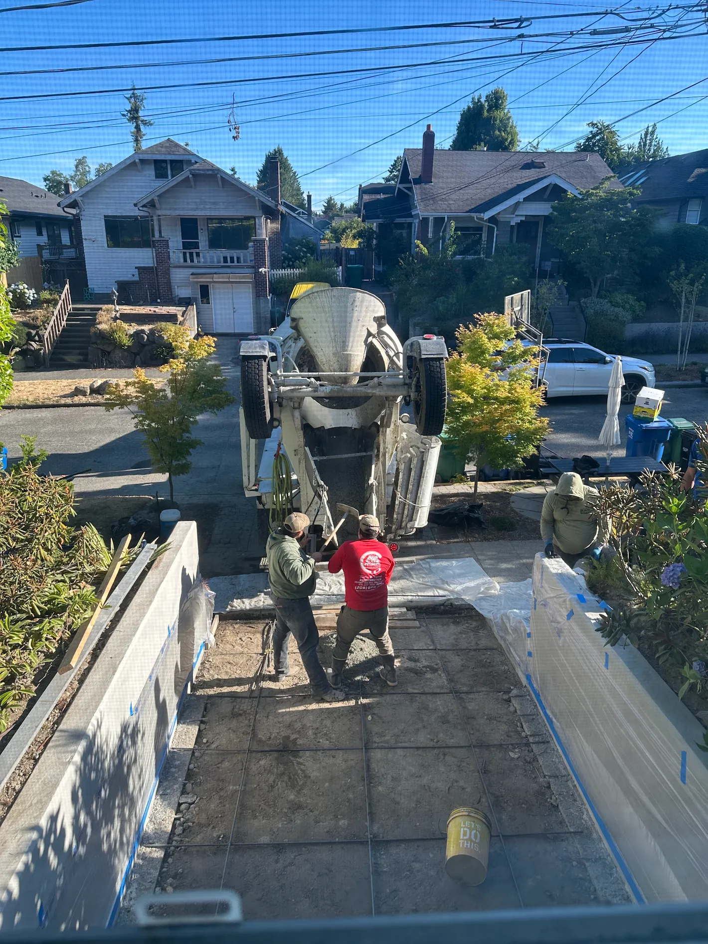 Driveway Pour in Progress